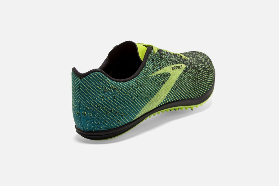 Brooks Mach 19 Spikes Loopschoenen Heren - Zwart/Groen - 459230TFQ